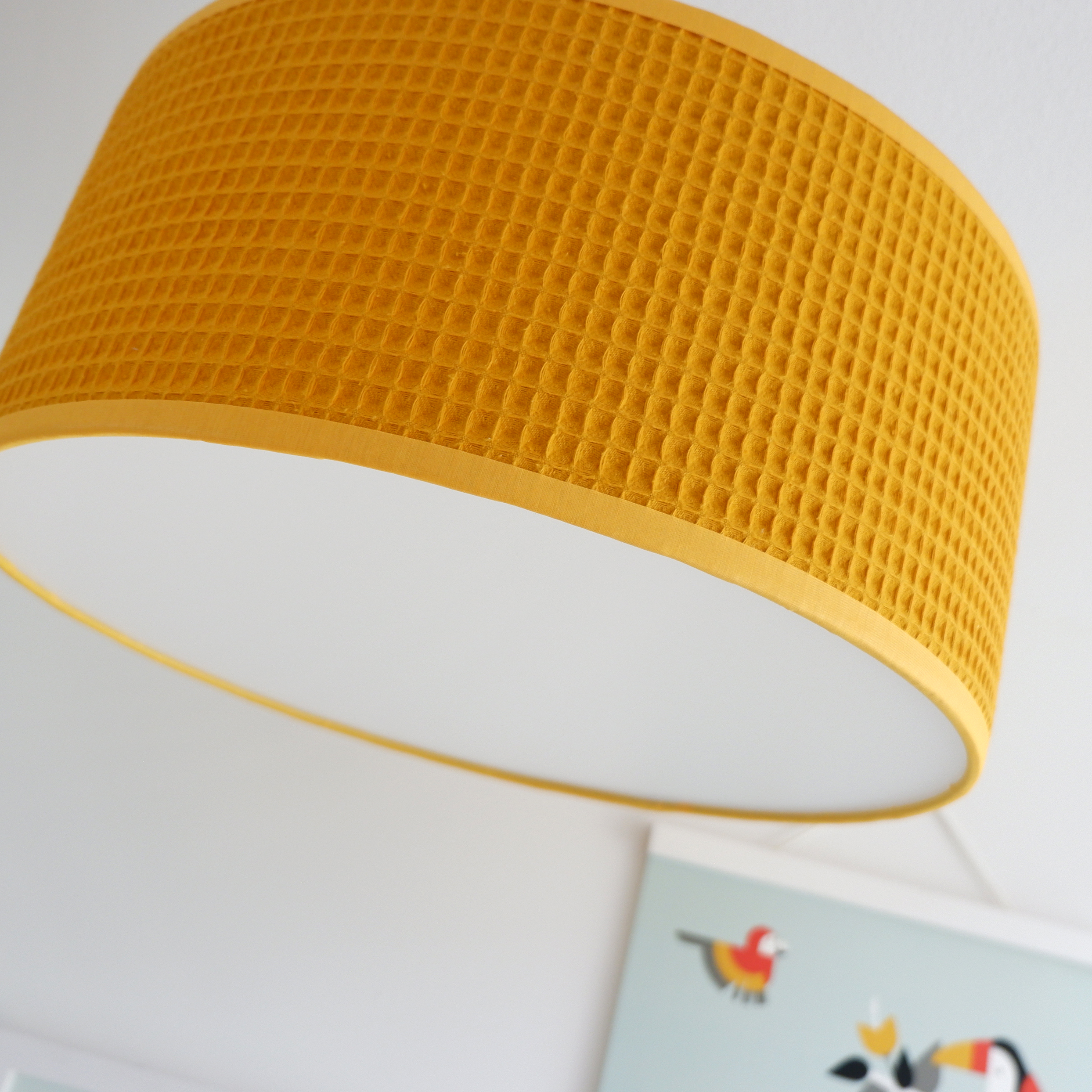 Plafondlamp Wafelstof geel voor Kinderkamer | ANNIdesign