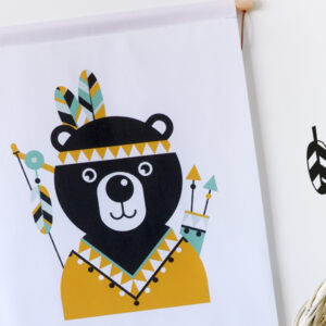 Textieposter Indiaan Beer oker ANNIdesign 04