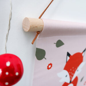 Textielposter Vos oud roze ANNIdesign 04