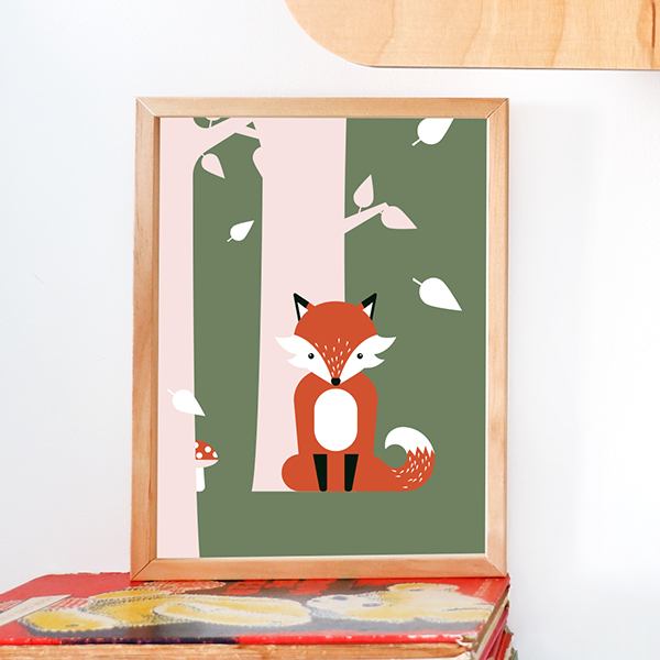 Poster set vos oud roze ANNIdesign 02