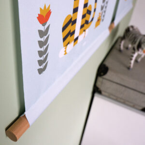 Textielposter Jungle Tijger en Aap old green_ANNIdesign_04