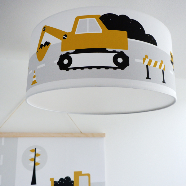 Bedrijfsomschrijving schors hout Plafondlamp Voertuigen in oker geel voor Kinderkamer | ANNIdesign