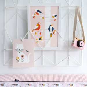 Poster Vogels in de boom oud roze ANNIdesign 03