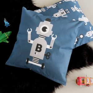 Kussen Robot donker blauw met grijs ANNIdesign 01
