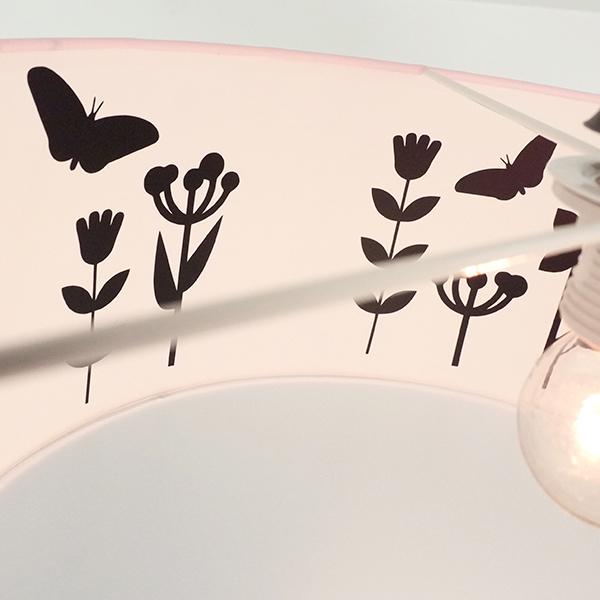 Plafondlamp silhouet Bloem en Vlinder ANNIdesign effen roze 04