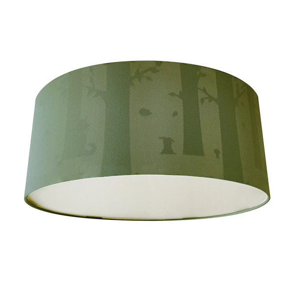 Plafondlamp silhouet Bos met vos Effen olijf groen ANNIdesign S02