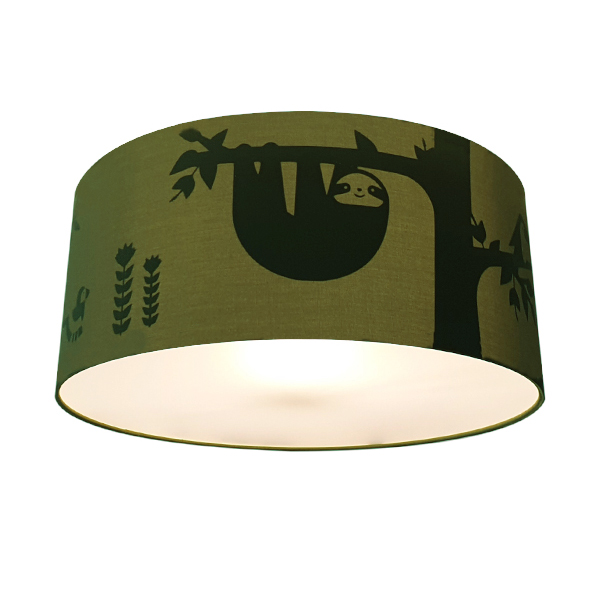 Plafondlamp silhouet Jungle effen olijf groen S03