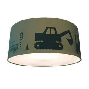 Plafondlamp silhouet voertuigen effen olijf groen S01
