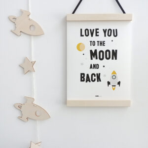 Poster Raket Love you to the Moon wit ANNIdesign 01