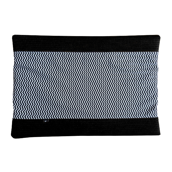 Aankleedkussenhoes Zigzag zwart Wafelstof zwart ANNIdesign 01