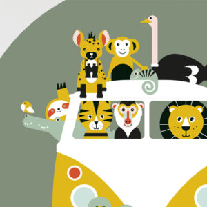 Behangcirkel Safari olijf groen ANNIdesign 02