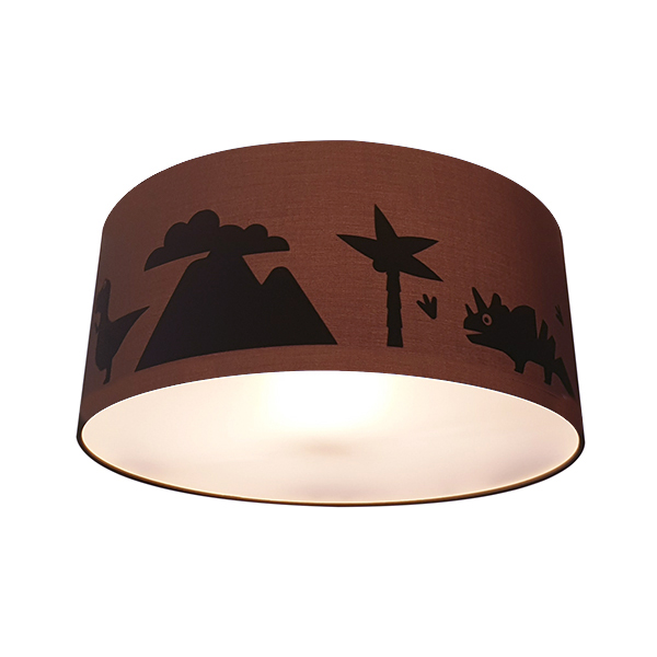 Plafondlamp silhouet Dino effen terracotta bruin S01