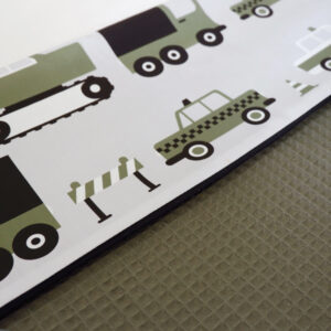 Ledikantdeken Voertuigen olijf groen_Wafelstof vintage groen ANNIdesign 02