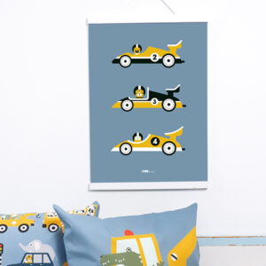 poster raceauto jeans blauw ANNIdesign 03