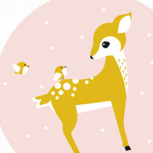 Behangcirkel Hertje oud roze ANNIdesign 02