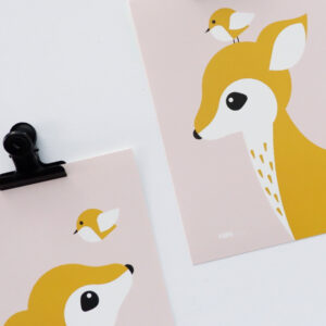 Poster set Hertje oud roze ANNIdesign 02