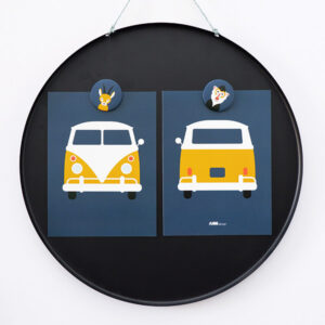 Poster set Safari busje donker blauw ANNIdesign 01