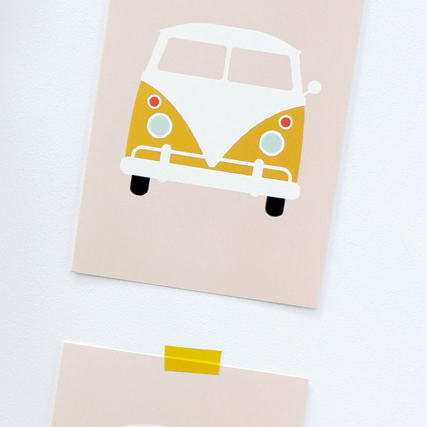 Poster set Safari busje oud roze ANNIdesign 02