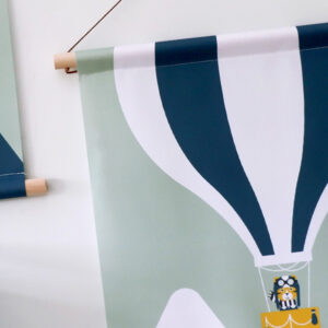 Textielposter Piloot Tijger Luchtballon ANNIdesign 02