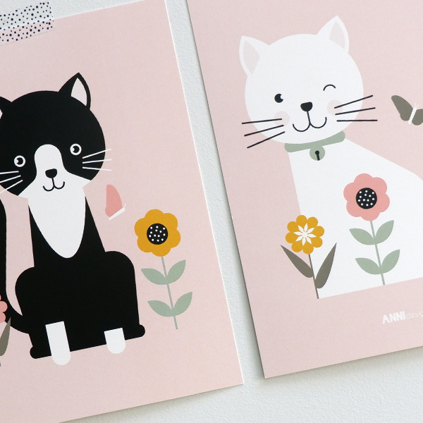 Poster set Kittens oud roze ANNIdesign 02