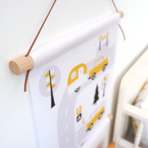 textielposter voertuigen caravan oker geel ANNIdesign 02