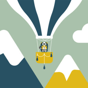 Behangcirkel Piloot Tijger in Luchtballon ANNIdesign 02