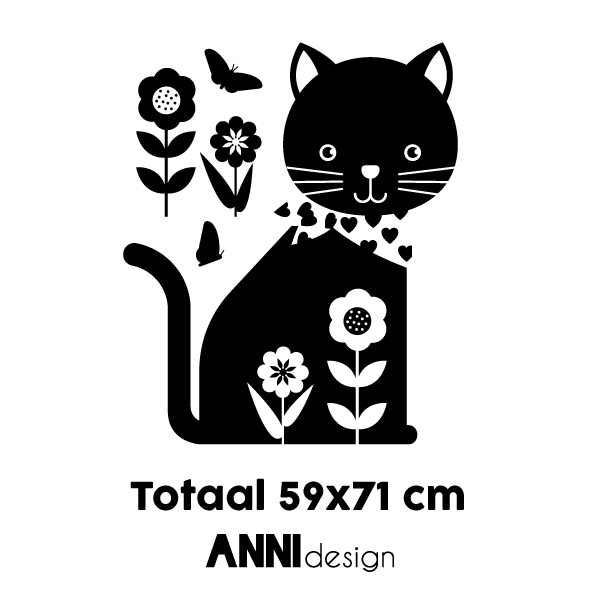 Muursticker XL Kitten ANNIdesign 02 Cat 3