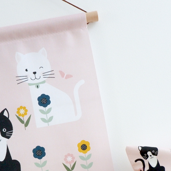 Textielposter Kittens oud roze ANNIdesign 02