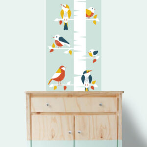 Behangbaan Vogels old green 254x70 ANNIdesign 02