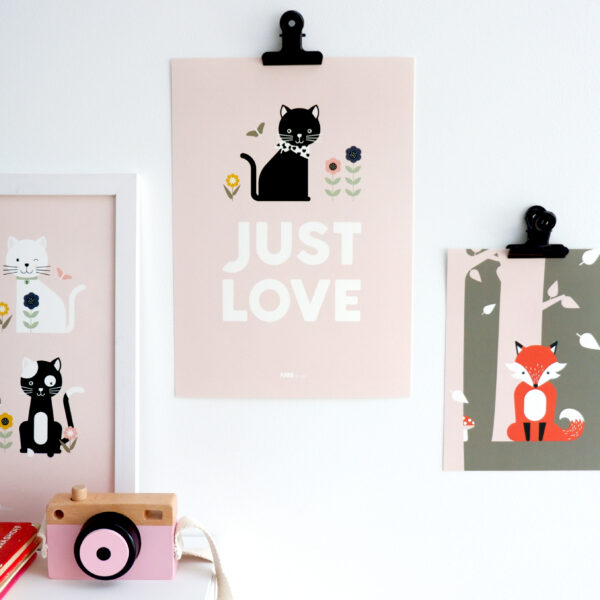 Poster Kittens Just Love oud roze ANNIdesign 01