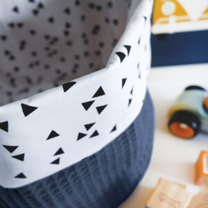 Commodemandje triangel Babykamer Wafelstof donker oud blauw ANNIdesign 02
