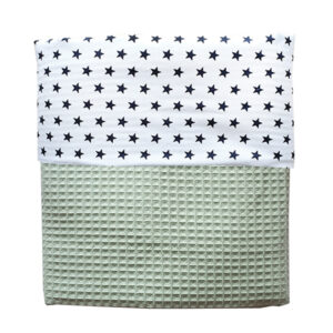 ledikantdeken ster zwart wafestof old green ANNIdesign S01