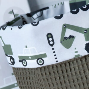 Commodemandje Voertuigen olijf goen Wafelstof vintage groen ANNIdesign 02