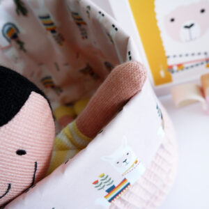 Commodemandje lama oud roze Babykamer Wafelstof roze ANNIdesign 02