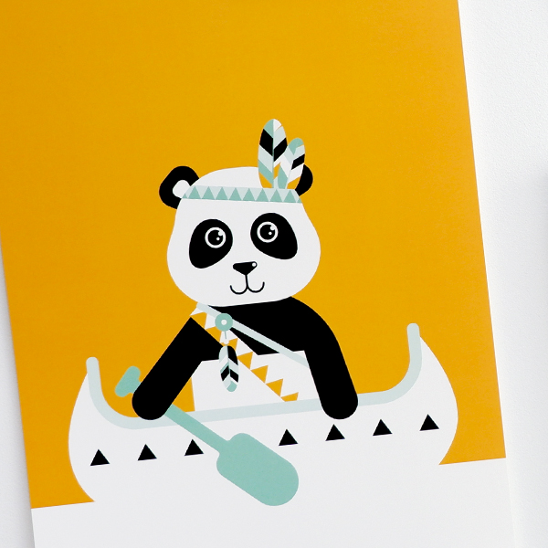 Poster Indiaan Panda oker geel ANNIdesign 02
