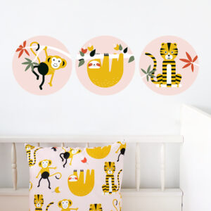 muurcirkel set jungle oud roze ANNIdesign 02