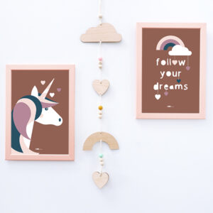 poster set A3 A4 eenhoorn terracotta bruin ANNIdesign 02