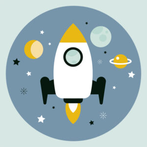 Behangcirkel Raket jeans blauw ANNIdesign 02