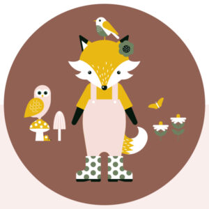 behangcirkel bosdieren terracotta bruin ANNIdesign 02