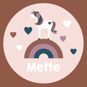 deursticker eenhoorn terracotta bruin met naam ANNIdesign 01