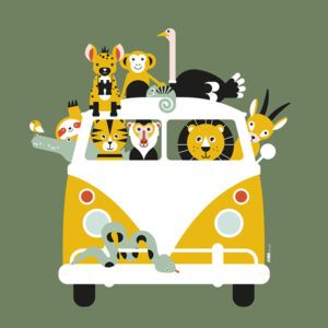 poster XL safari met naam olijf groen ANNIdesign 02