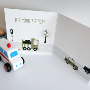 wenskaart voertuigen yay olijf groen ANNidesign 03