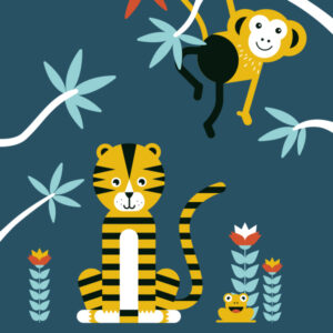 poster XL jungle tijger donker blauw ANNIdesign 04