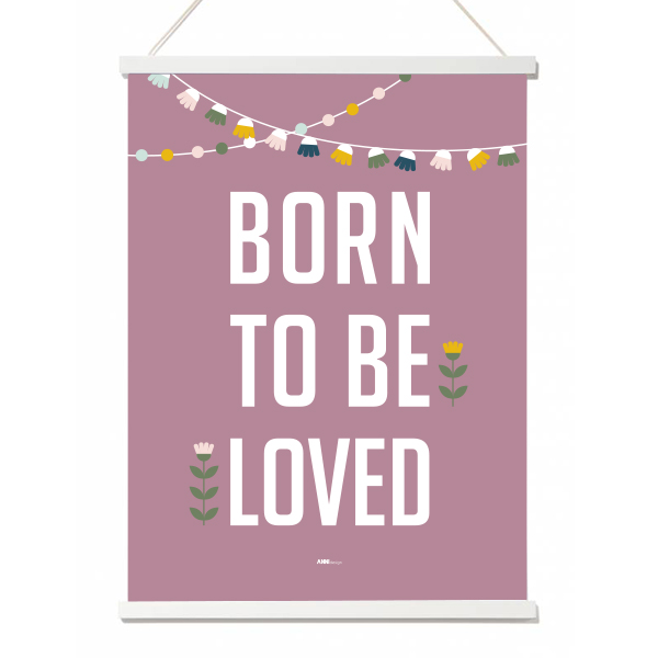 poster XL lama Born to be Loved oud paars ANNIdesign 01
