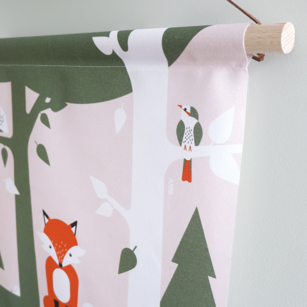 textielposter vos in het bos oud roze ANNIdesign 02