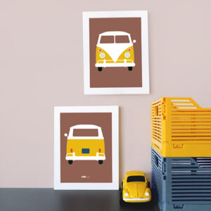 Poster set Safari bus terracotta bruin ANNIdesign 01
