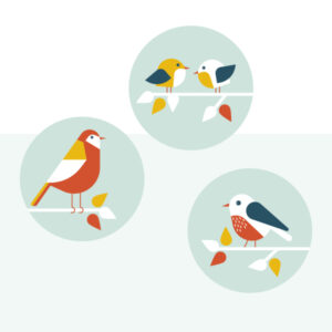 muurcirkel set vogel old green ANNIdesign 02