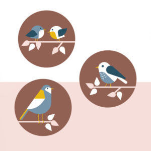 muurcirkel set vogel terracotta bruin ANNIdesign 02