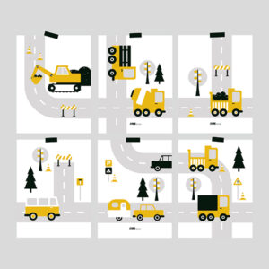 poster set voertuigen oker geel ANNIdesign 01