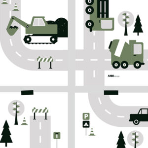 poster set voertuigen olijf groen ANNIdesign 02